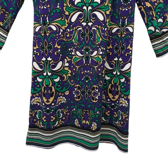Laundry By Shelli Segal Paisley Mini Dress Womens Size 10 Bell Sleeve Stretchy - Picture 9 of 15